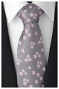 Мужской свадебный галстук с цветами серый G84
