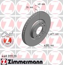 ZIMMERMANN DISCS FRONT PEUGEOT 407 607 2.0 HDI photo 2 - milautoparts-fr.ukrlive.com