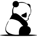 ажурная наклейка панда 12 см на машину
