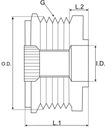 WHEEL PULLEY ELECTRIC GENERATOR VW SEAT 1.7 1.9 TDI SDI photo 2 - milautoparts-fr.ukrlive.com