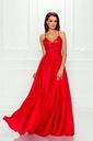 Bella Červené šaty s čipkovanou horou L Značka iná