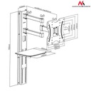 DRŽIAK NA TV 23-42&quot; 30kg TV vešiak + SKLENENÁ POLICA ČIERNA MC-771 VESA 100 x 100 200 x 100 200 x 200