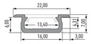 HLINÍKOVÝ PROFIL S ELOXOVANÝM 2M PRE LED PÁSY Hmotnosť (s balením) 0.07 kg