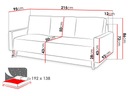 Rozkladacia pohovka ALBANY - hnedá / dub san remo tmavý Plocha na spanie - šírka (cm) 131-140 cm