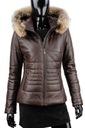 Hnedá dámska kožená bunda prešívaná na jeseň / zimu DORJAN HLN124 XS Značka Dorjan
