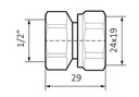 Adaptér na oceľ 24x19 X 1/2' GW Satén POLETTI Kód výrobcu TGAST007