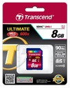 Transcend SDHC 8GB Class 10 UHS-I 600x Ultimate Kód výrobcu TS8GSDHC10U1