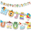Баннер-гирлянда «МОЙ ДЕНЬ РОЖДЕНИЯ» с разноцветными животными, вечеринка, день рождения, 207 см