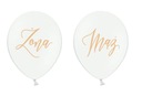 Воздушные шары Жена Муж Белый свадебный шар, 30см 2 шт.