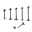 Лабрет из хирургической стали с шариком - 10 мм.