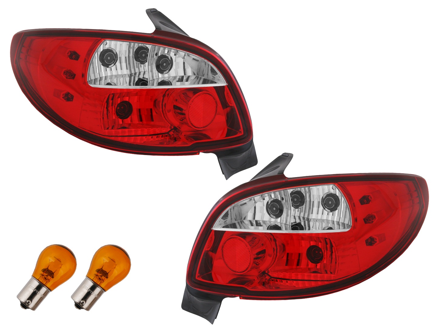 LAMPA TYL KPL PEUGEOT 206 1998 CLEAR RED TUNING