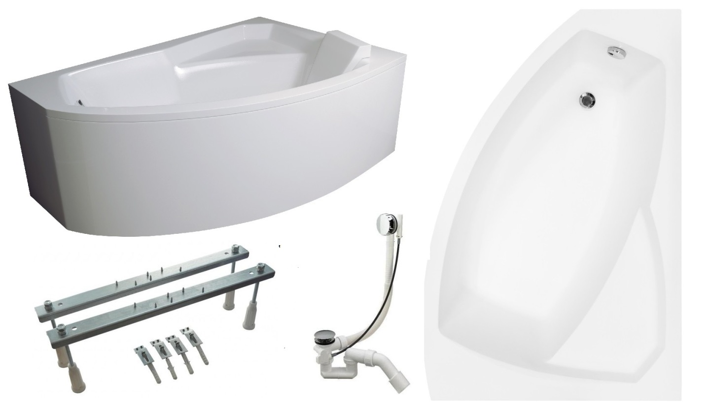 Ванна квад 170 на 85 правая установка