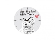 West Highland White Terrier stojace Hodiny z MDF