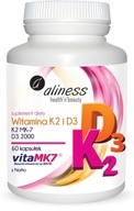 ALINESS Vitamín K2 Mono Forte MK-7 100ug Natto D3