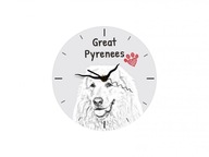 Pyrenejský horský pes Stojace hodiny s grafikou MDF