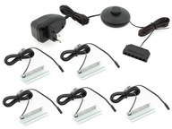 KPL.5x PVC LED klip pre sklenenú policu +napájací adaptér