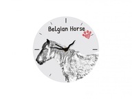 Belgický kôň Stojace hodiny s grafikou, MDF