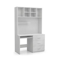 biurko z nadstawką RAJ 3 - szerokość 120 cm - z 3 szufladami biały połysk