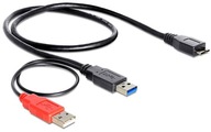 Kabel typ Y microUSB - 2x USB 3.0 do dysku 50cm