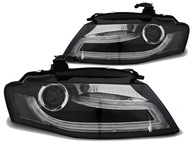 Фары передние audi a4 b8 04.08-11 фары drl black - фото