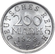 Nemecko - Weimar - Inflácia - minca - 200 Marek 1923 F - MINCOVNE Z ROLKY