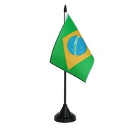 Flaga na biurko BRAZYLIA 10x15 cm Stojak 30 cm Flagi BRAZYLII