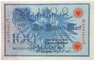 Niemcy - BANKNOT - 100 Marek 1908 CZERWONA PIECZĘĆ