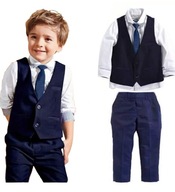 Oblek vizitkový set elegantný chlapci granát košeľa kravata 98 104