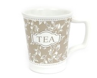 Keramický hrnček Béžový biely TEA 250ml na čaj