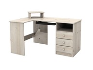 Písací stôl ELKA rohový biely - DSI-meble drevený