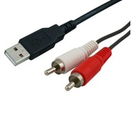 Kabel wtyk USB - 2x RCA cinch cincz 1,5m audio1187