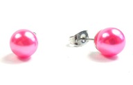 Náušnice perličky perleť 8 mm Ružová -19