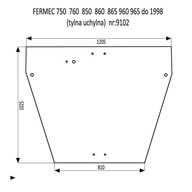 SZYBA TYLNA MASSEY FERGUSON MF HX 50 51 60