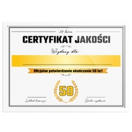 Certifikát DARČEK k 50tke, Narodeniny, DOPRAVA!
