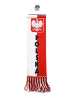 PROPORCZYK długi flaga POLSKA samochód na szybę