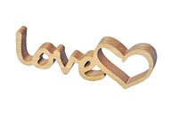 Nápis LOVE z dreva drevená svadba Valentín 27cm, stojaci dekoračný