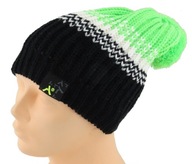 Dámska zimná čiapka AKAZ m. 498 - čierna/biela/zelená
