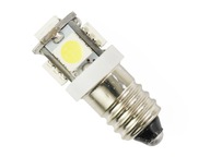 LED žiarovka závit E10 5 SMD 5050 studená biela 12V