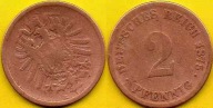 NIEMCY 2 Pfennig 1875 r. E