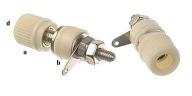 Zacisk laboratoryjny 4mm 10A ABS biały - 10 sztuk