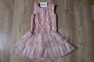 ZUNIE SUKIENKA WIZYTOWA BALOWA WESELE TIUL 98 NOWA