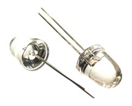 Dioda LED 10mm 1cd zielona klarowna - 2 sztuki