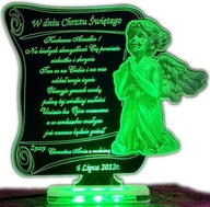 GRAWEROWANA PAMIĄTKA CHRZTU ŚW. LED FOTO CHRZEST