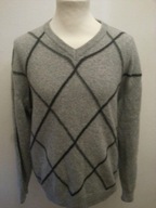 TCM SWETR SWETER W SEREK R.M/L WEŁNIANY ROMBY