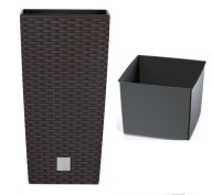 Doniczka rattan DRTS265 Rato square + wkład Antrac