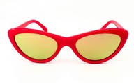 Damskie Kocie Okulary Czerwone Lustrzane Retro