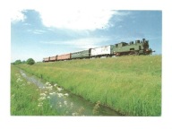 Pocztówka - Stary pociąg nad kanałem / parowóz ...