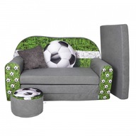 Sofa Galeriatrend Football 100 x 170 cm tkanina odcienie szarości