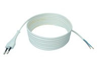 Przewód kabel z wtyczką płaską 2x0,75 5m biały
