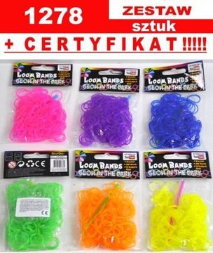 РЕЗИНКИ для БРАСЛЕТОВ Loom Bands 1278 шт + СЕРТИФИКАТЫ.